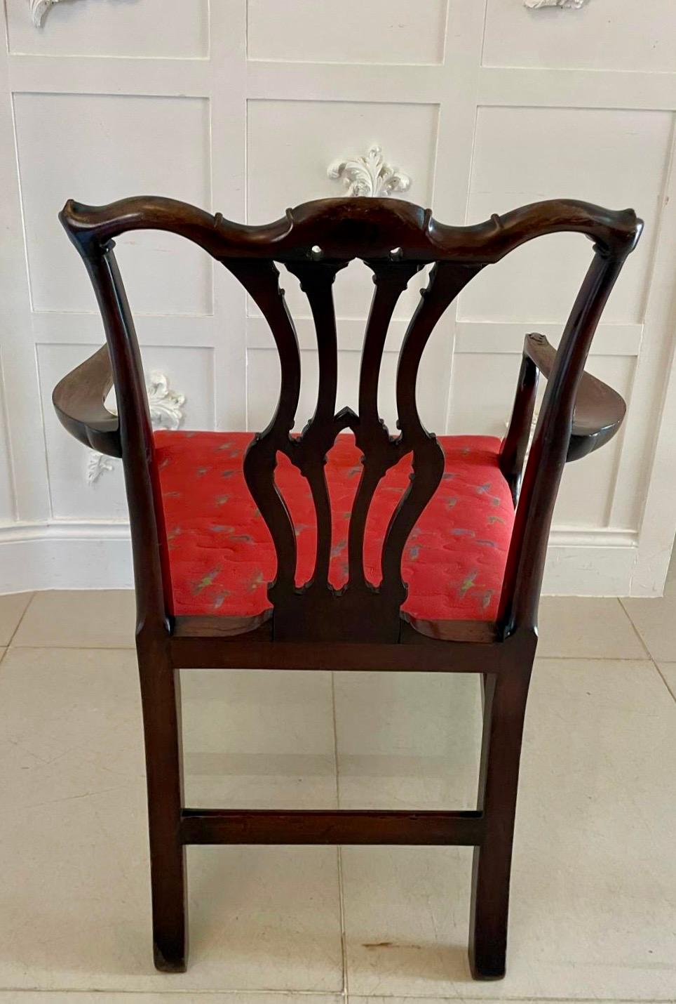 Set of 12 Antique Victorian Quality Carved Mahogany Dining Chairs  For Sale 4