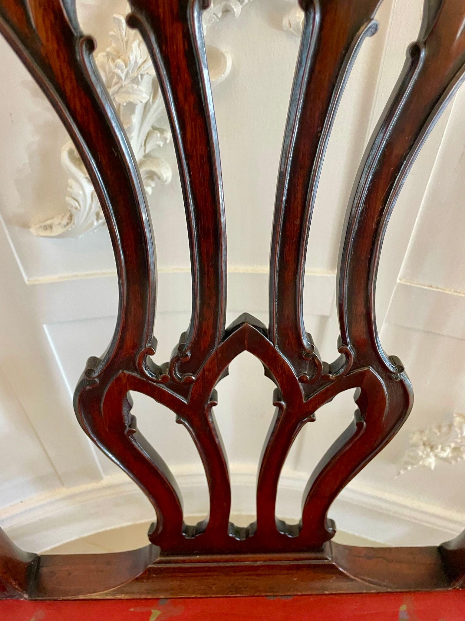 Set of 12 Antique Victorian Quality Carved Mahogany Dining Chairs  For Sale 10