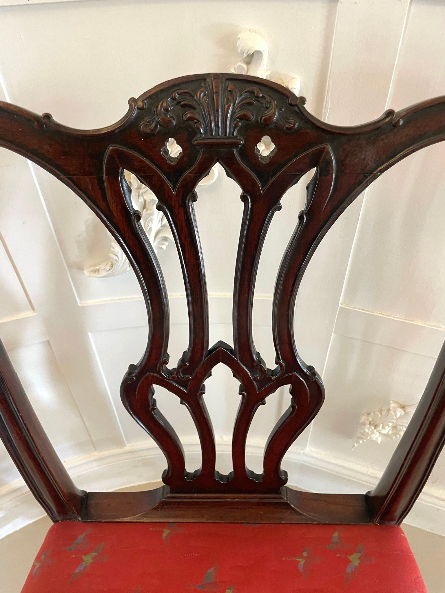 Set of 12 Antique Victorian Quality Carved Mahogany Dining Chairs  For Sale 12