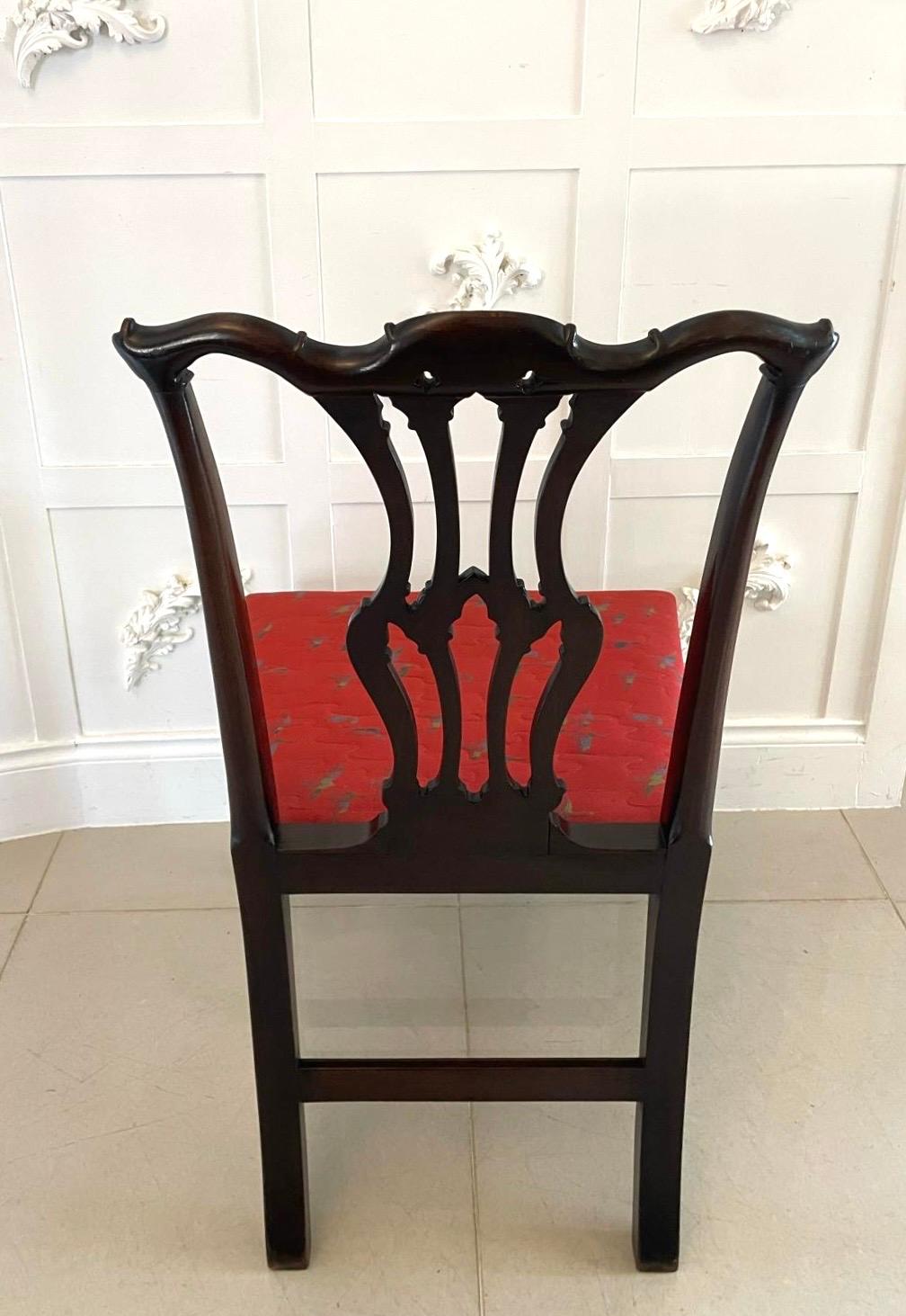 Set of 12 Antique Victorian Quality Carved Mahogany Dining Chairs  In Good Condition For Sale In Suffolk, GB