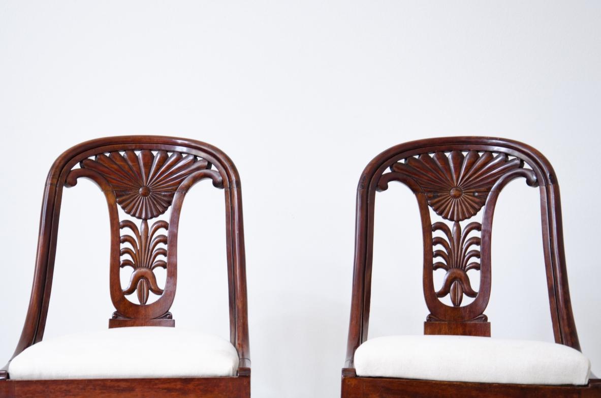 19th Century Set of 12 Antique Walnut Cockpit Chairs, Charles X Period For Sale