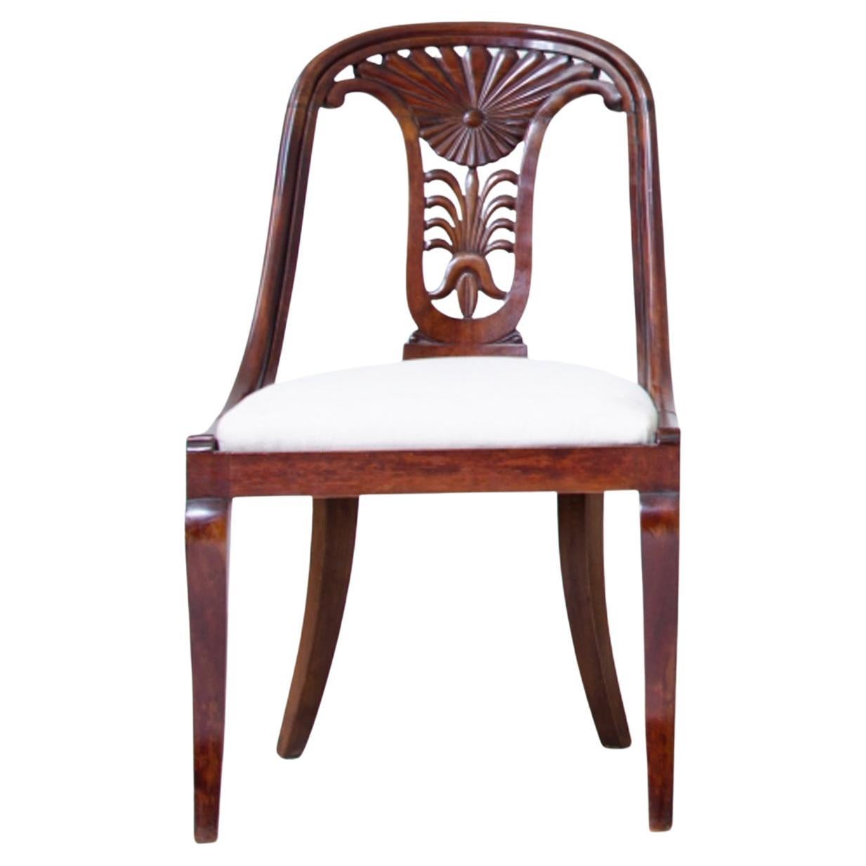 Set of 12 Antique Walnut Cockpit Chairs, Charles X Period For Sale