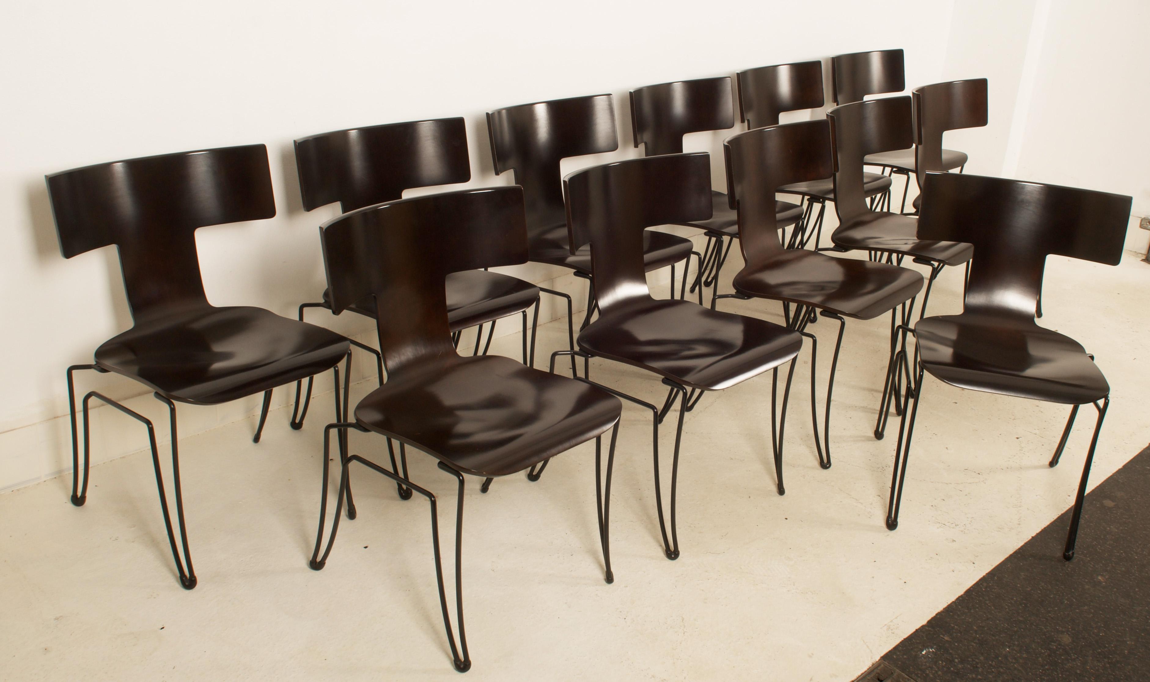 Ensemble de 12 chaises de salle à manger Anziano par John Hutton pour Donghia en vente 5