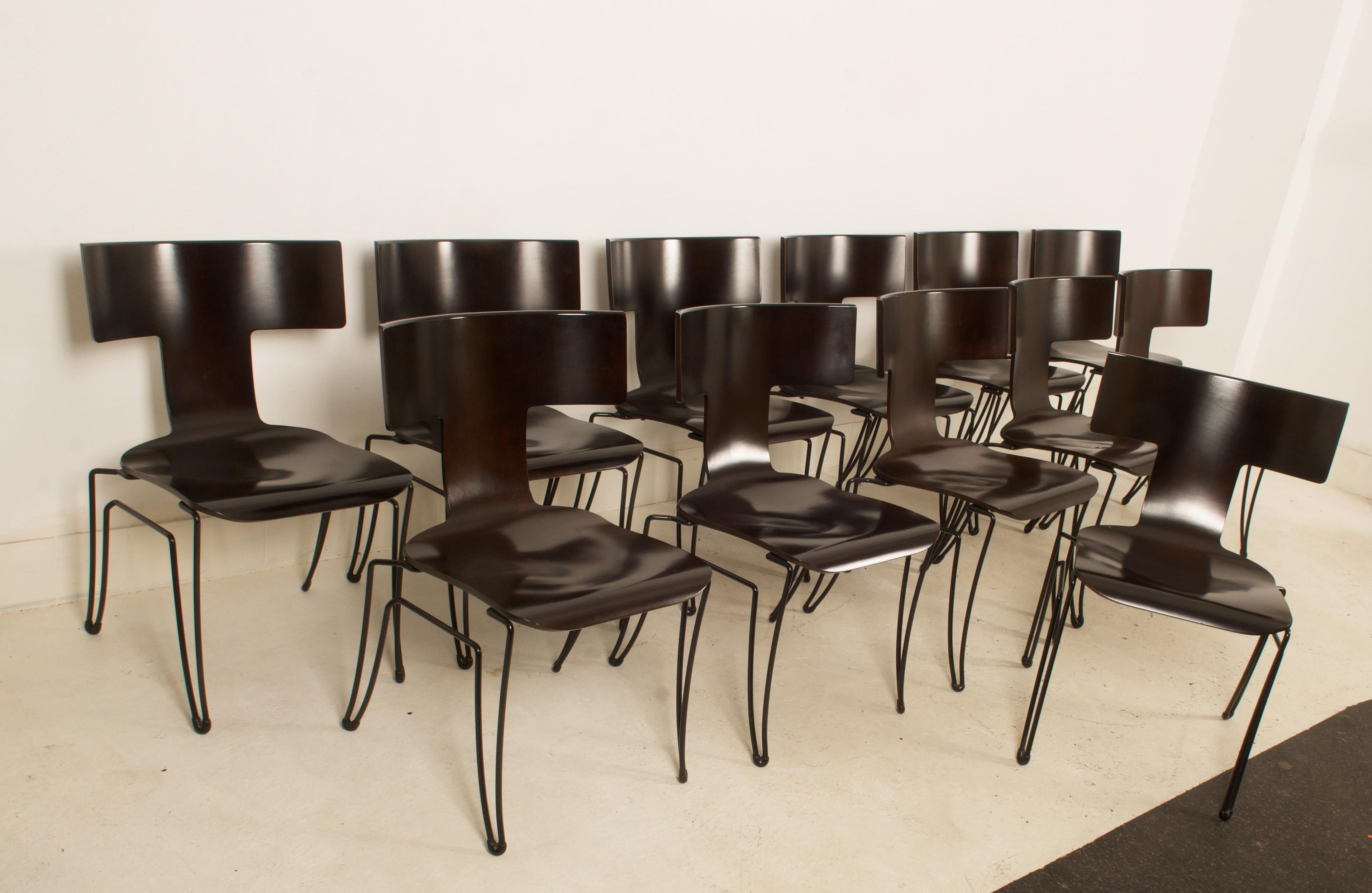 Ensemble de 12 chaises de salle à manger Anziano par John Hutton pour Donghia en vente 6