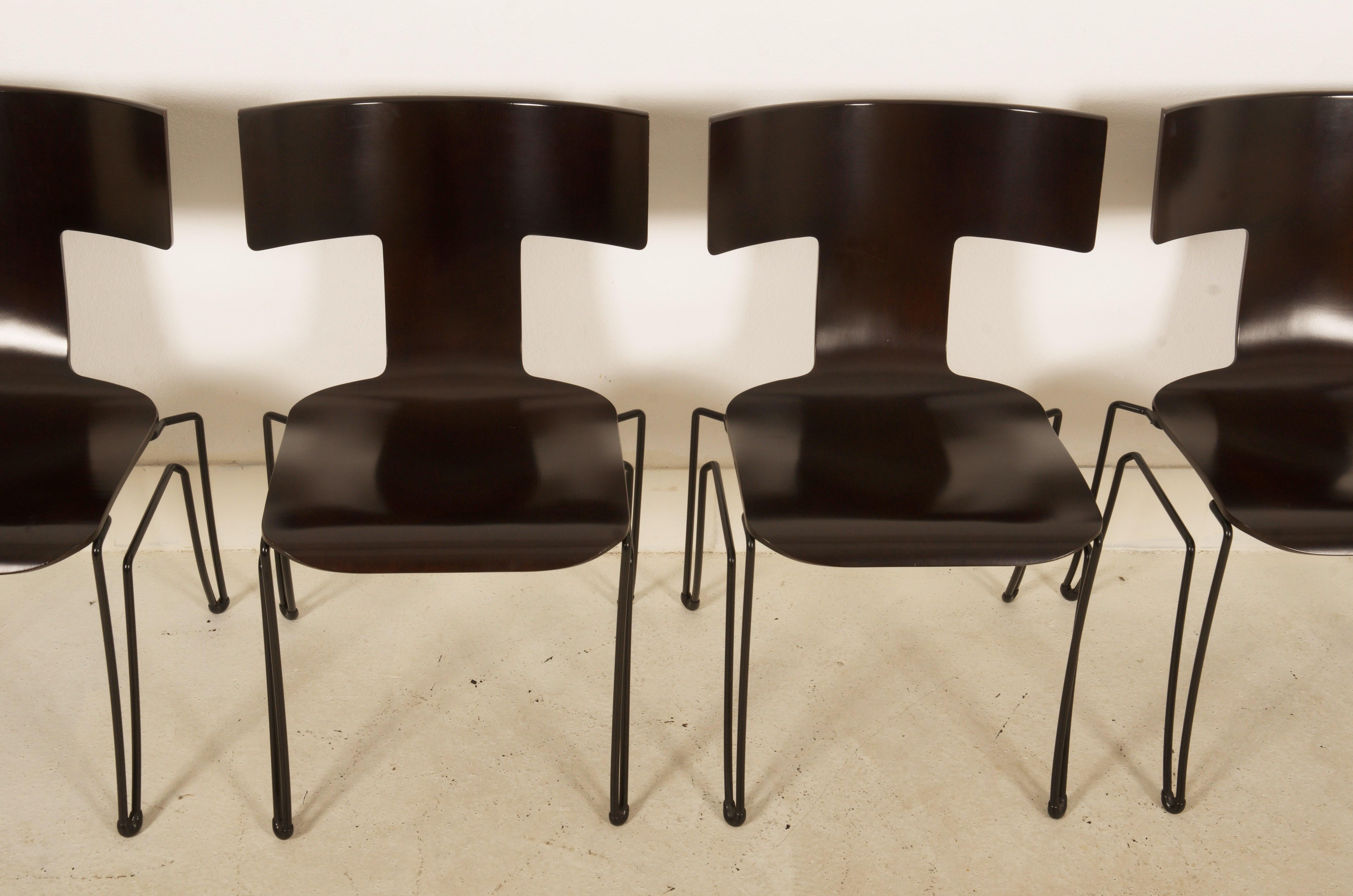 American Set of 12 Anziano Dining Chairs by John Hutton for Donghia For Sale