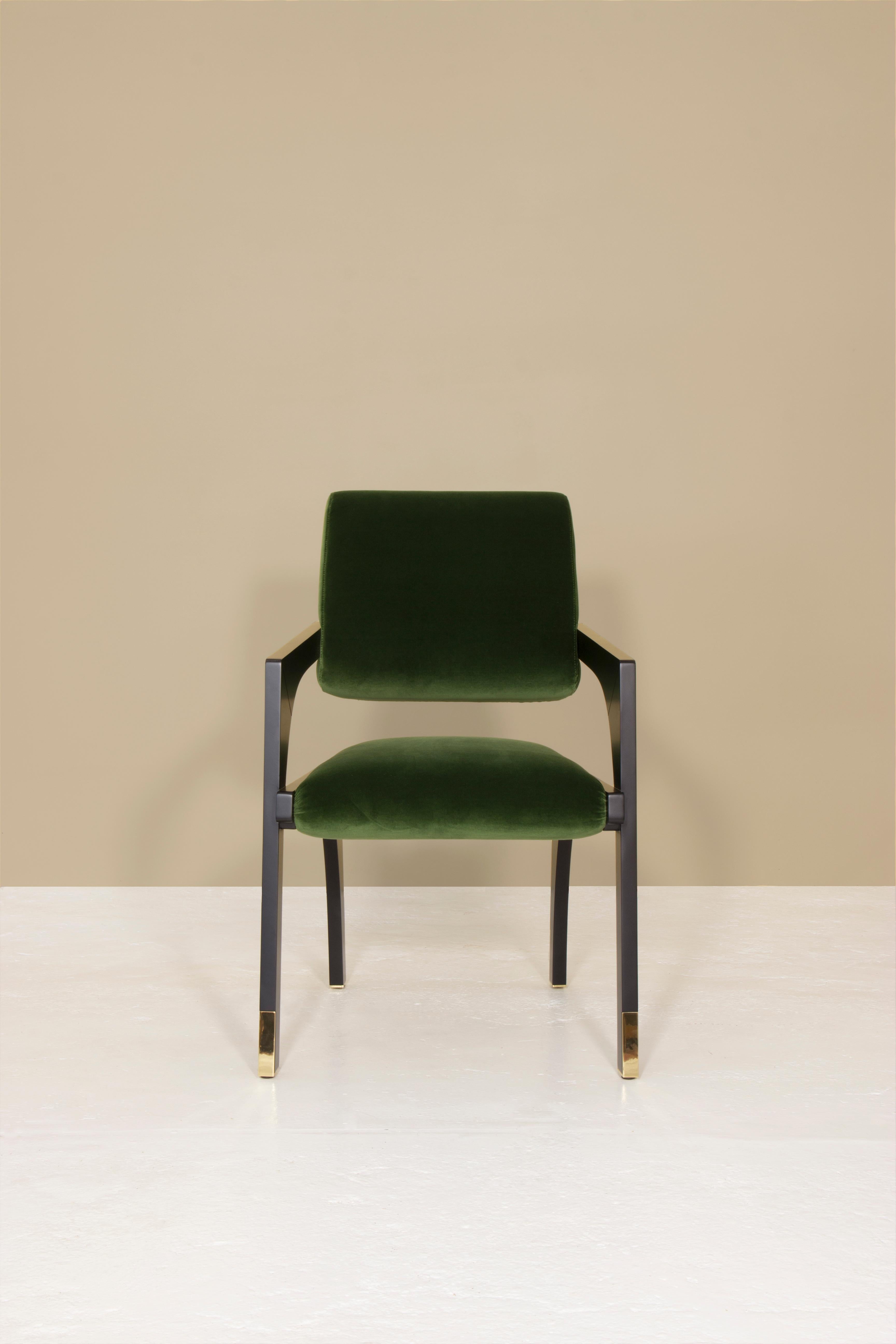 Modern Set of 12 Arches Dining Chairs, Velvet, InsidherLand by Joana Santos Barbosa For Sale