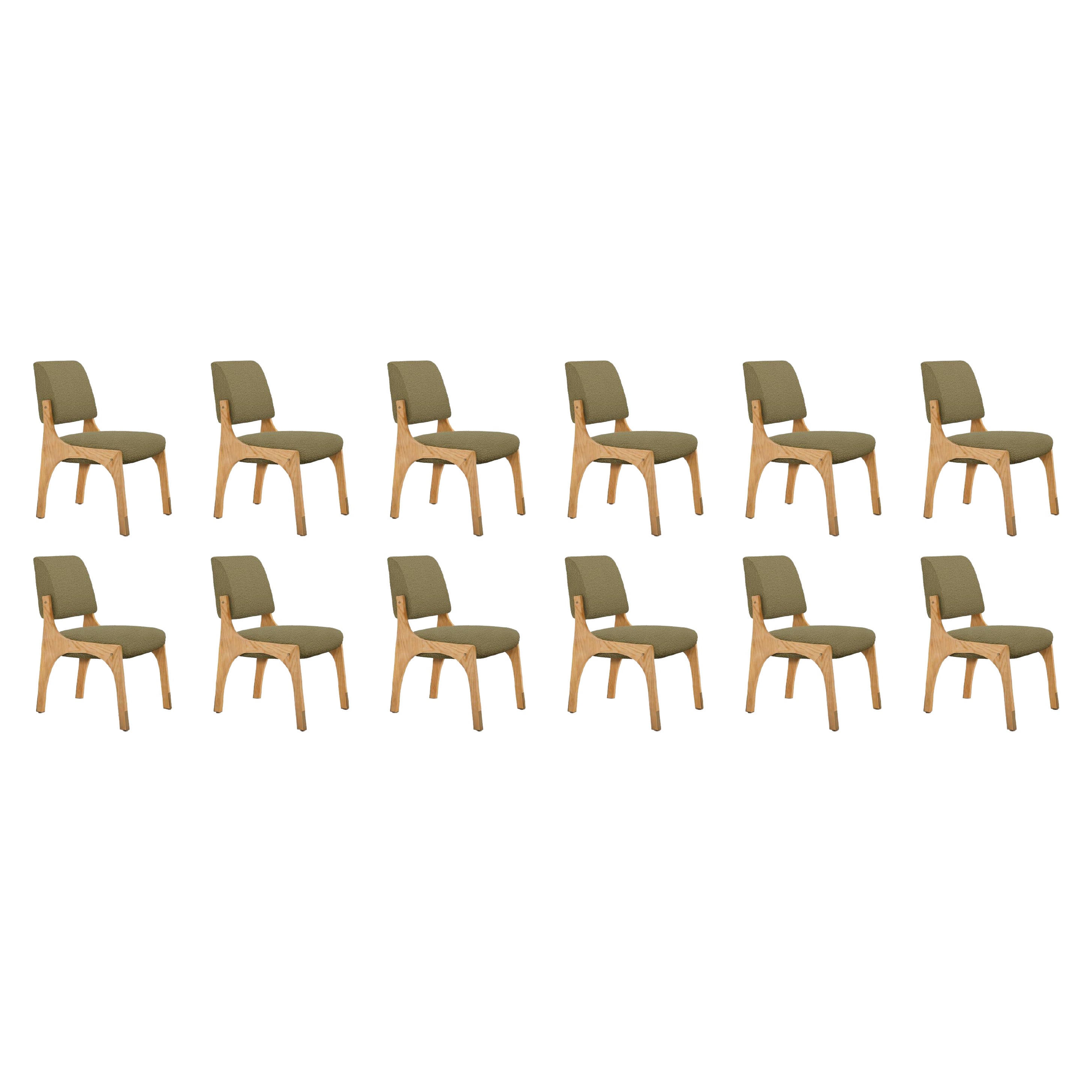 Set of 12 Arches II Dining Chair, Bouclé
Oak, by Insidherland