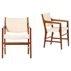 Set of 12 Armchairs in Wool and Teak by Hans Wegner, 1950s