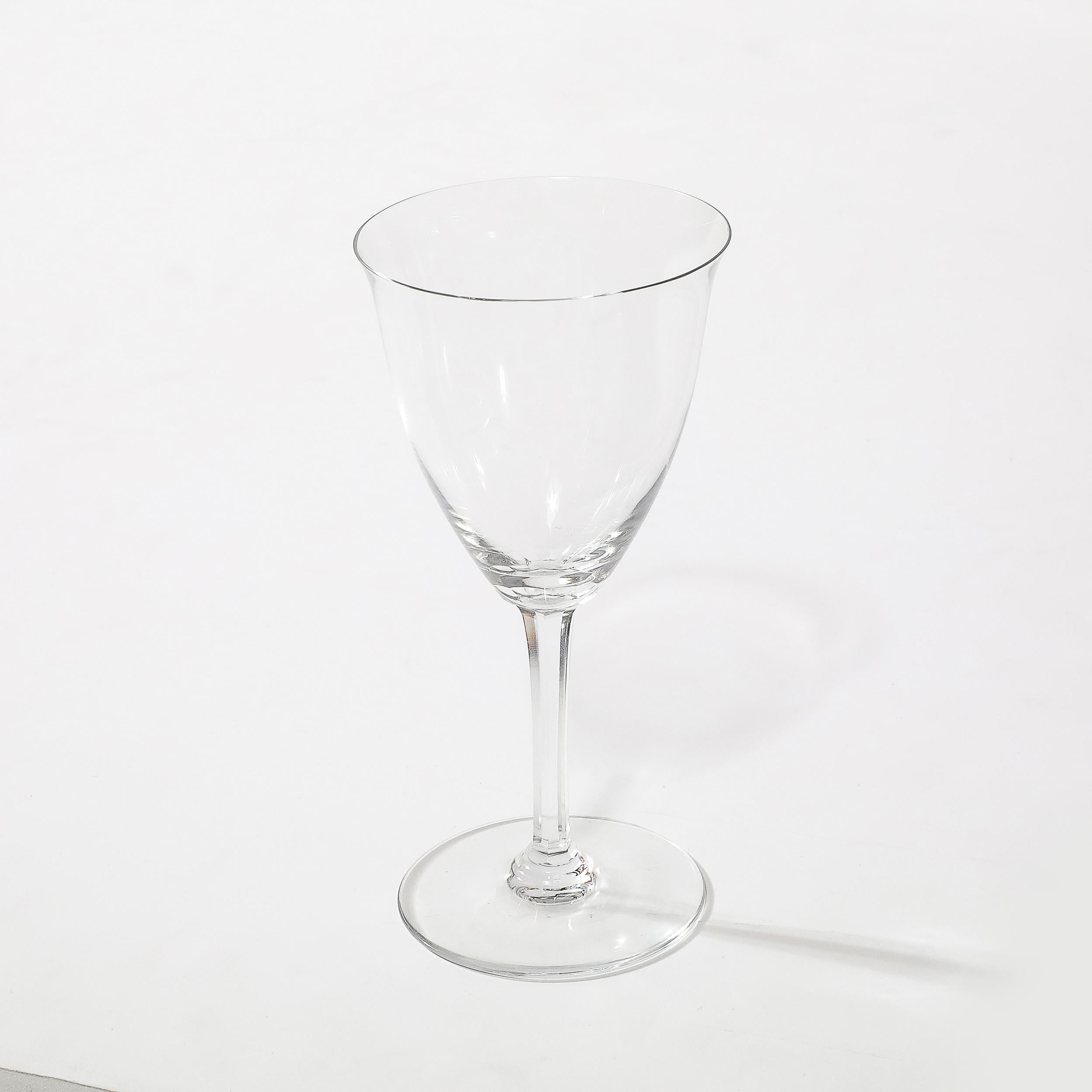 Set de 12 Tallos de Agua Art Decó con motivo Coppelia firmados Baccarat Francés en venta