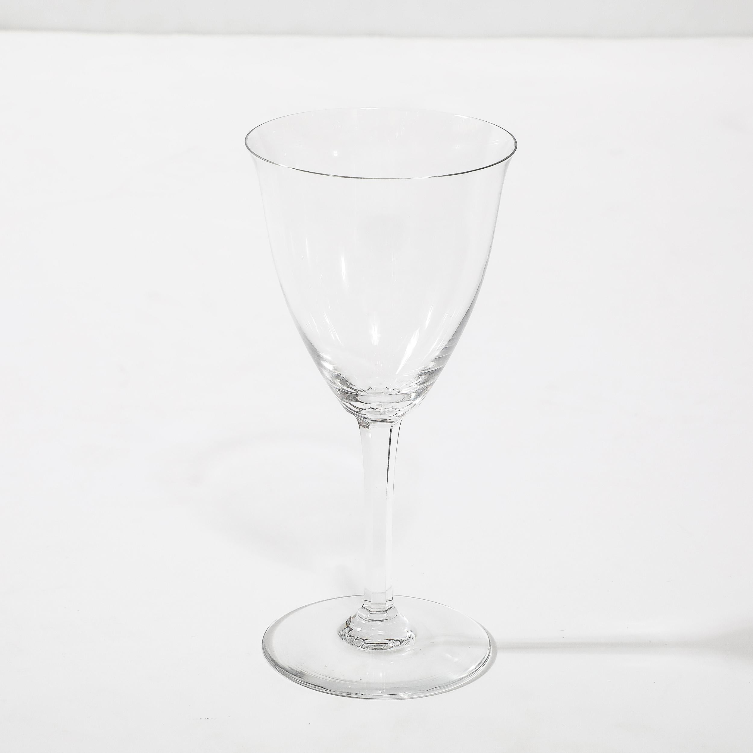 Set de 12 Tallos de Agua Art Decó con motivo Coppelia firmados Baccarat en Excelente estado para la venta en New York, NY