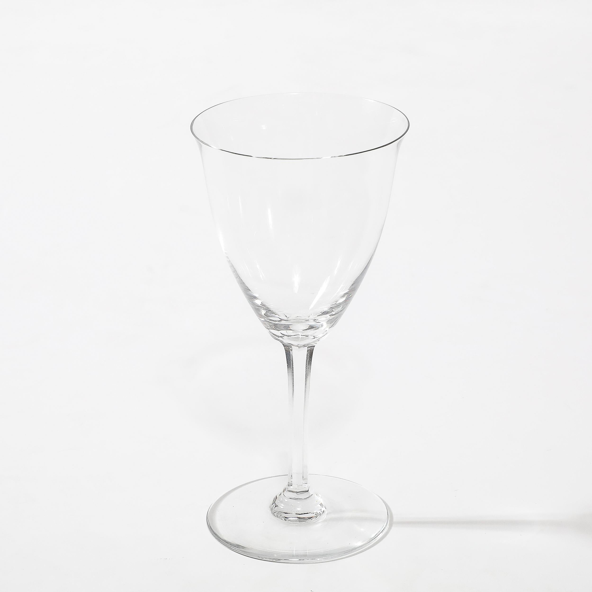 Set de 12 Tallos de Agua Art Decó con motivo Coppelia firmados Baccarat en venta 1