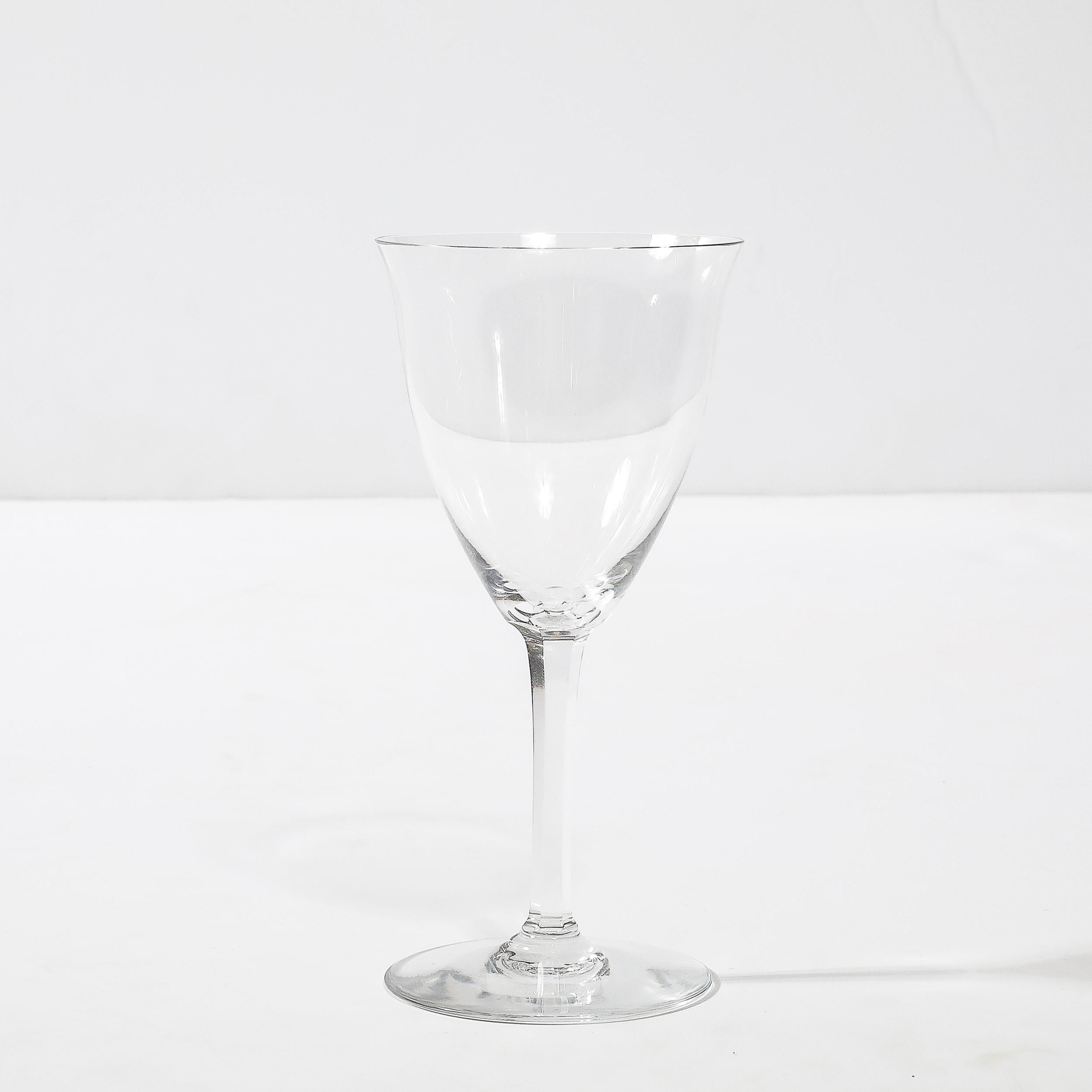 Set de 12 Tallos de Agua Art Decó con motivo Coppelia firmados Baccarat en venta 2