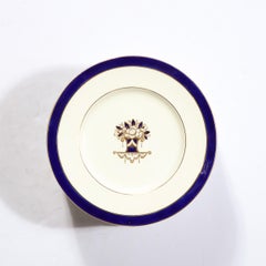 Ensemble de 12 assiettes Art Déco avec détails en or cobalt et 24 carats de Minton pour Tiffany