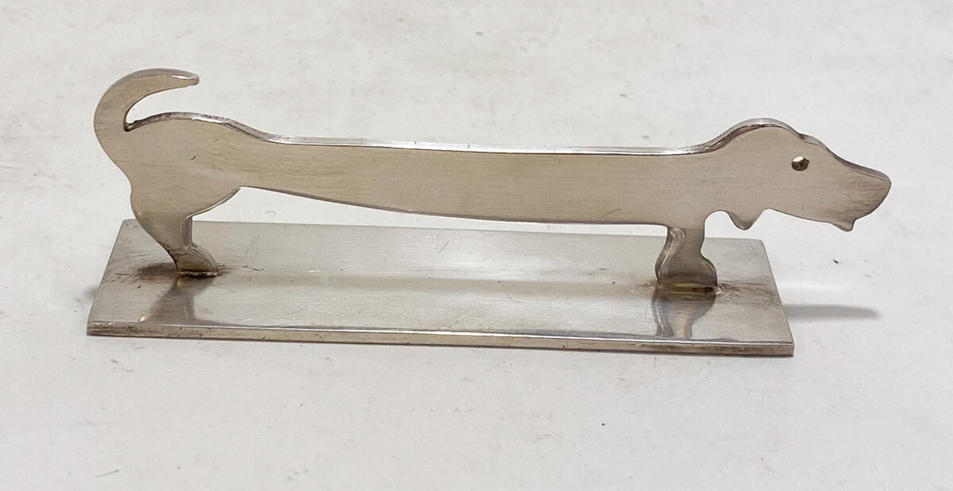 Milieu du XXe siècle Ensemble de 12 porte-couteaux art déco en argent animaux par Yorel, années 1930