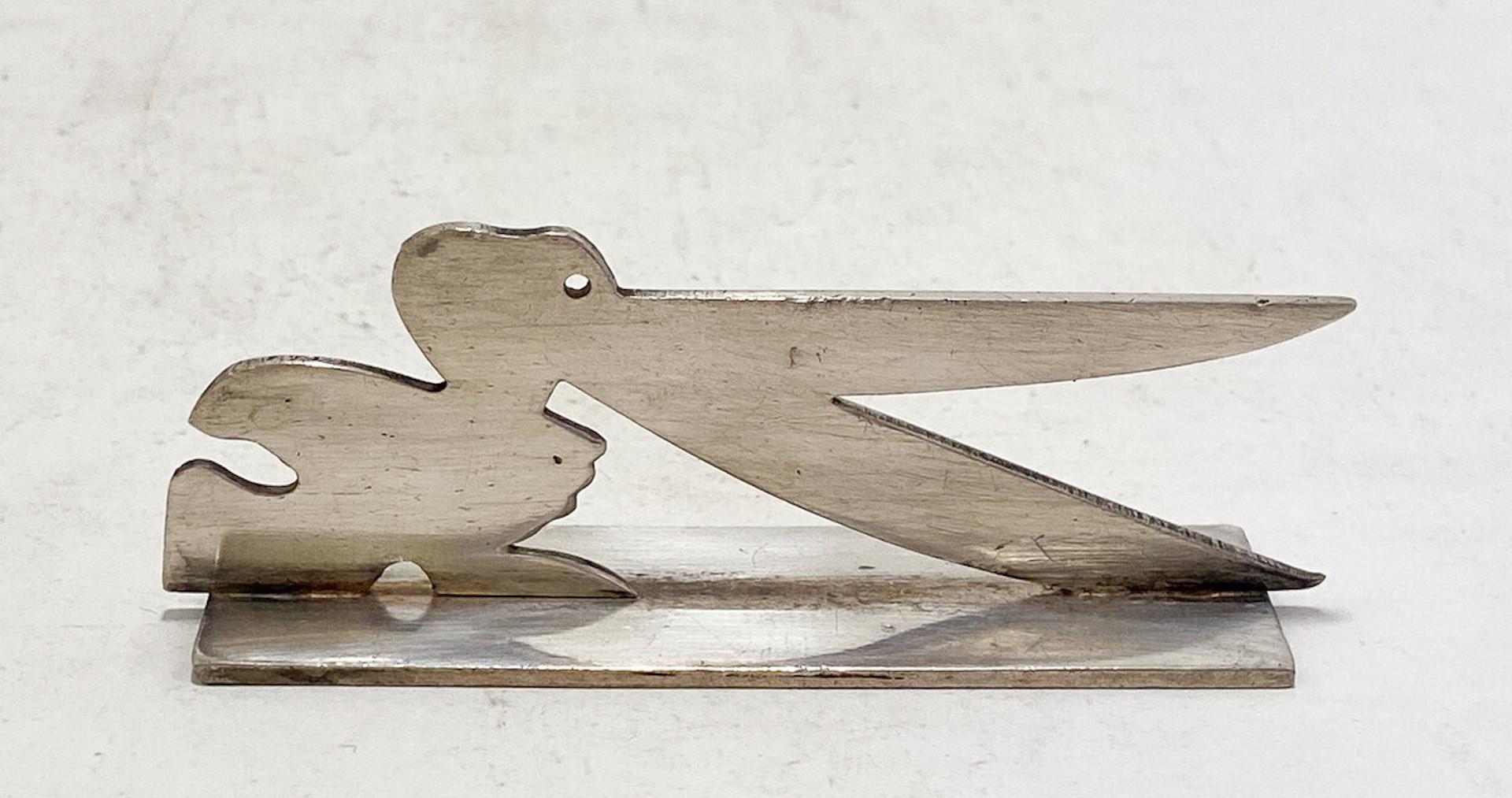 Argent Ensemble de 12 porte-couteaux art déco en argent animaux par Yorel, années 1930