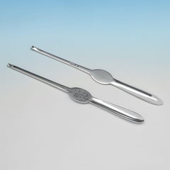 Luxury Dining - A set of 12 1933 Sterling Silver Lobster Picks in Original Case