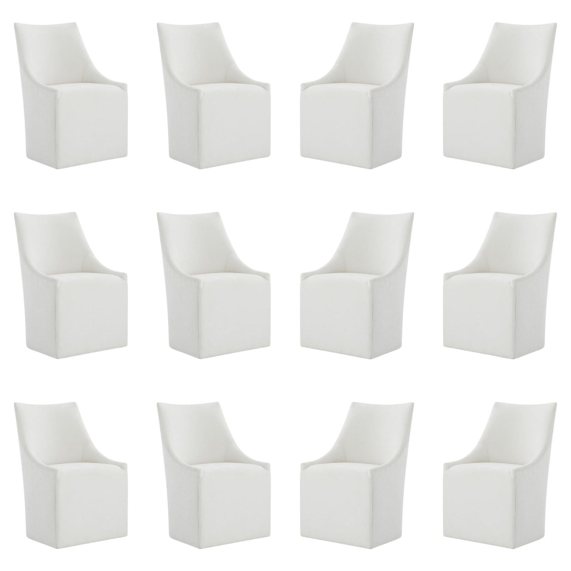 Set of 12 Art Deco Upholstered Dining Chairs