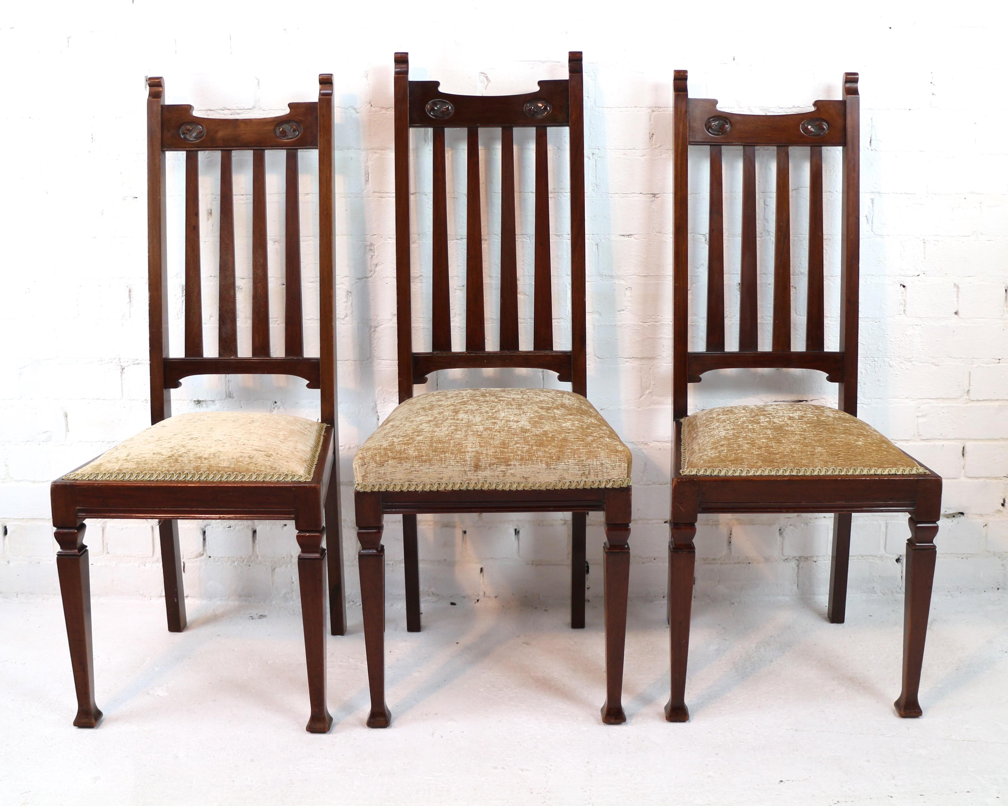 Set of 12 Arts & Crafts Walnut Dining Chairs 7