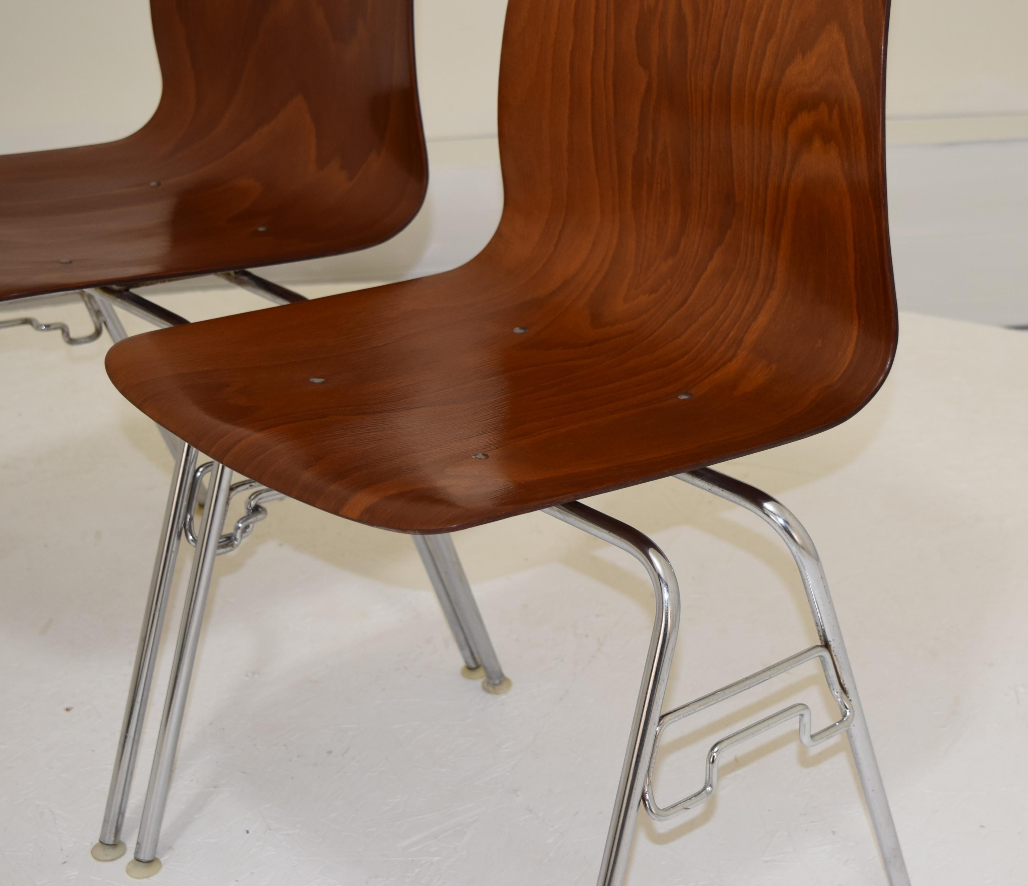 German Set of 12 Available Pagholz Rosewood Tandem Stacking Chairs For Sale
