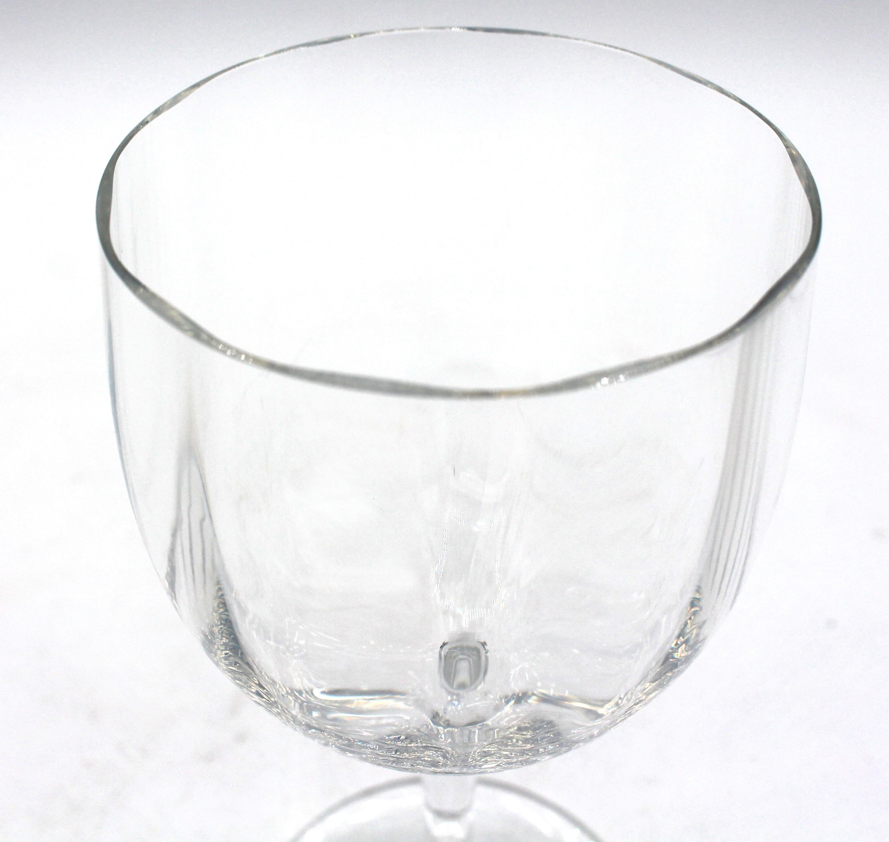 Modern Set of 12 Baccarat Montaigne Optic Clarets or White Wines