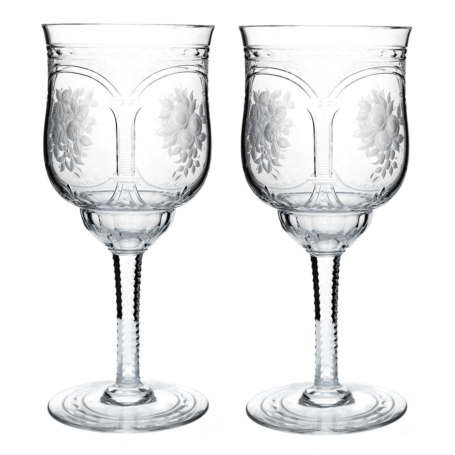 Set of 12 Baccarat Vallee Pattern Water Goblets For Sale 1