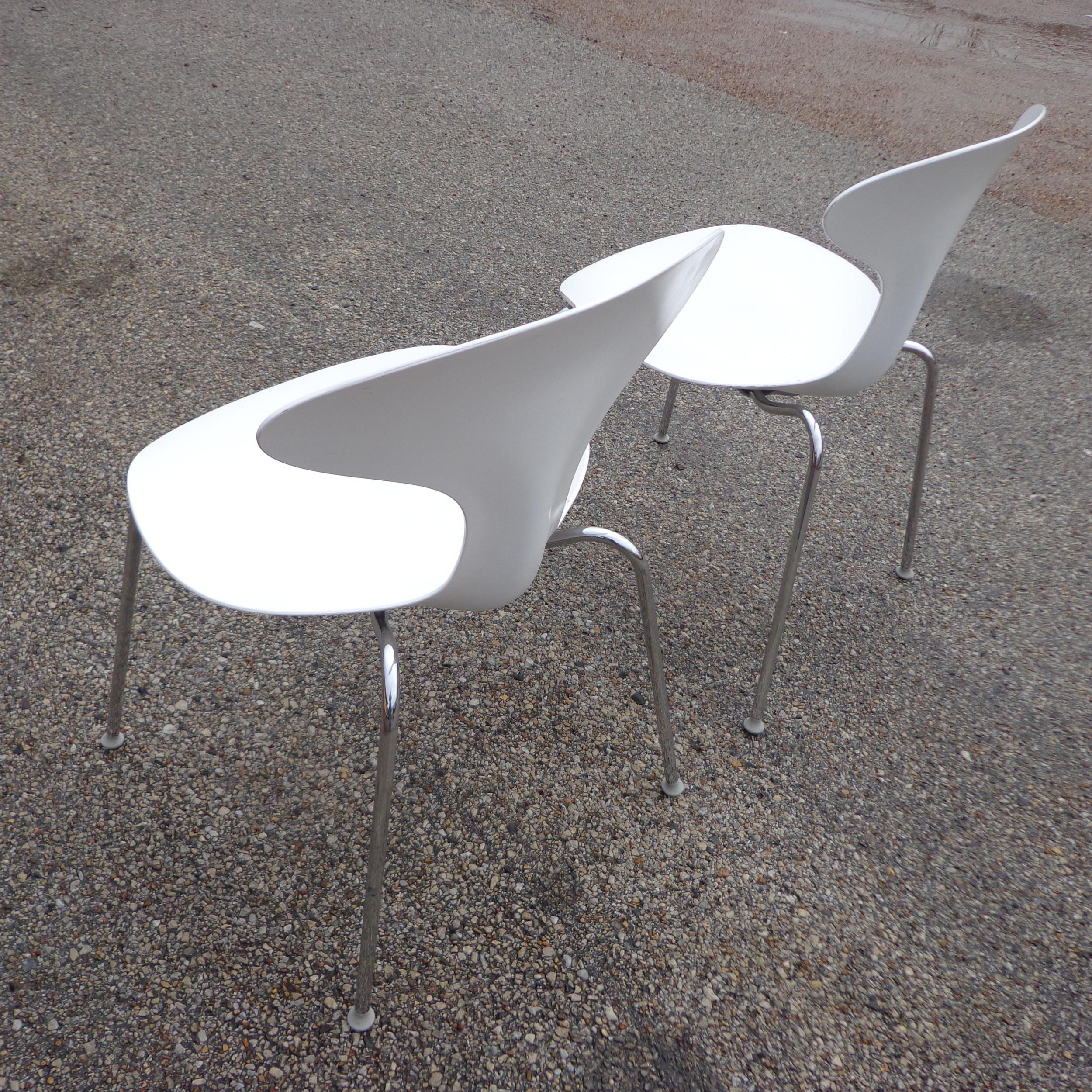 Chrome Set of 12 Bernhardt Orbit Dining Chairs by Russ Lovegrove For Sale