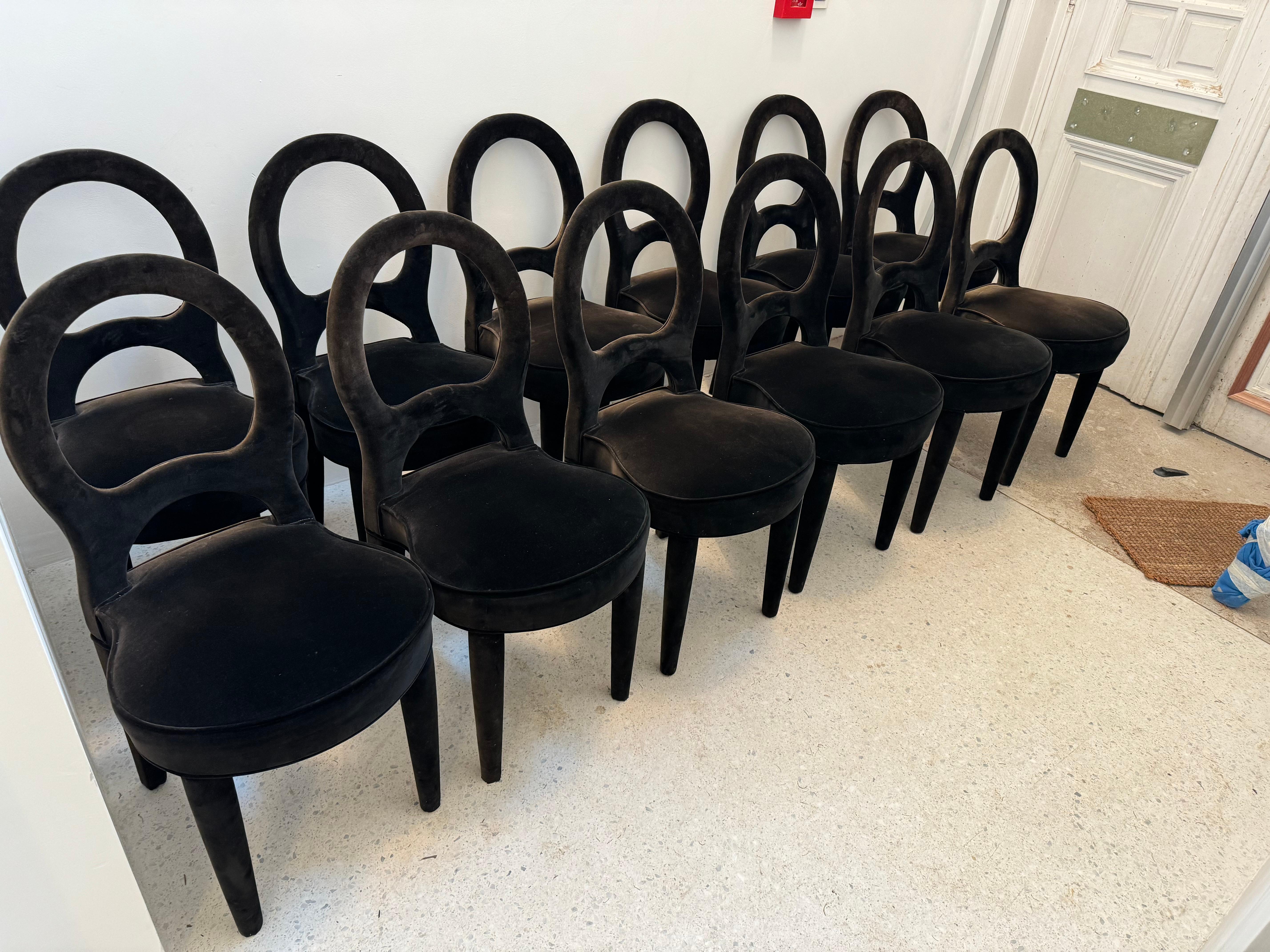 Velours Ensemble de 12 chaises 