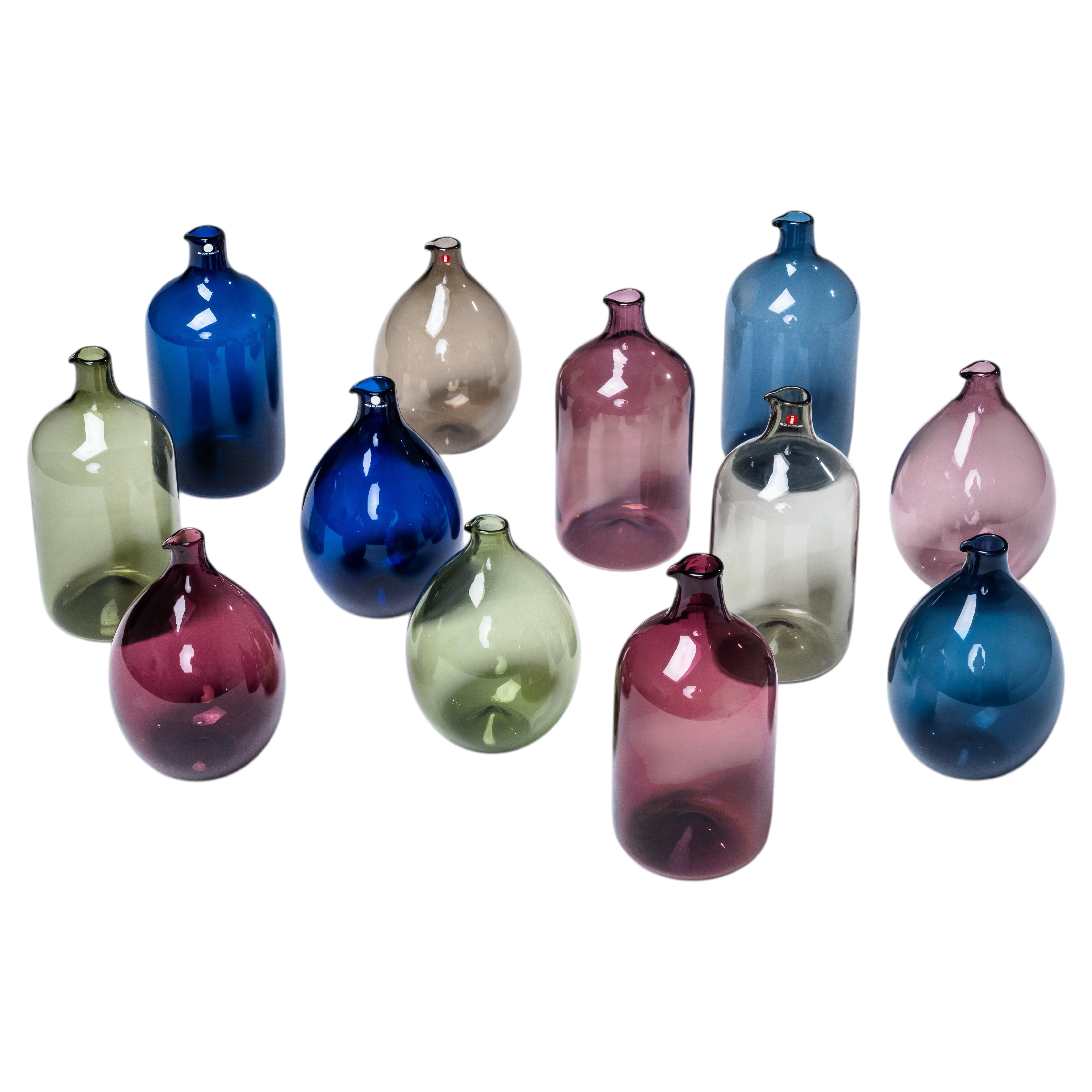 Set of 12 “Bird” Bottles by Timo Sarpaneva for Iittala, Finland, 1950s