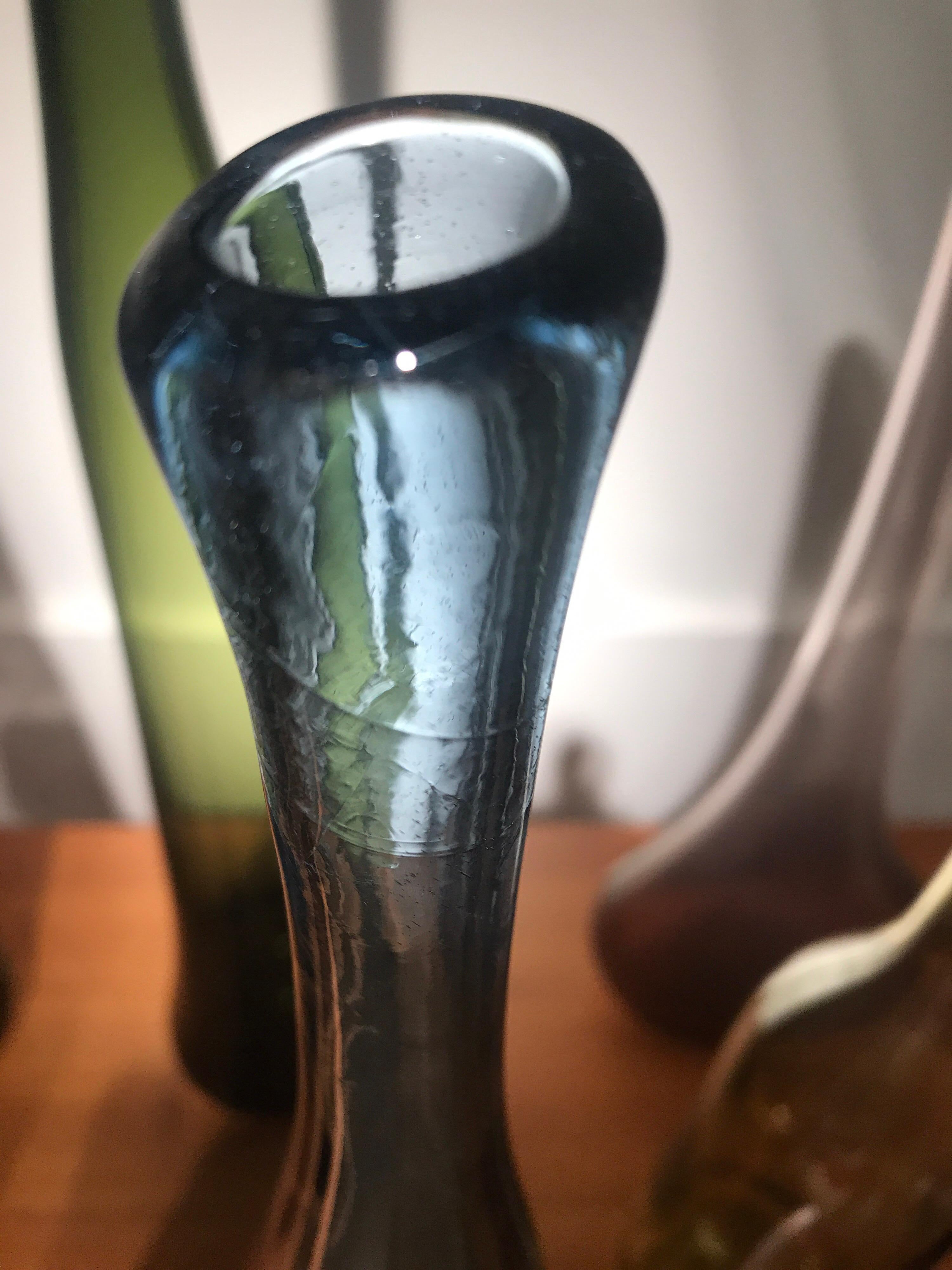 Late 20th Century Set of 12 Blown Bottles by Claude Morin