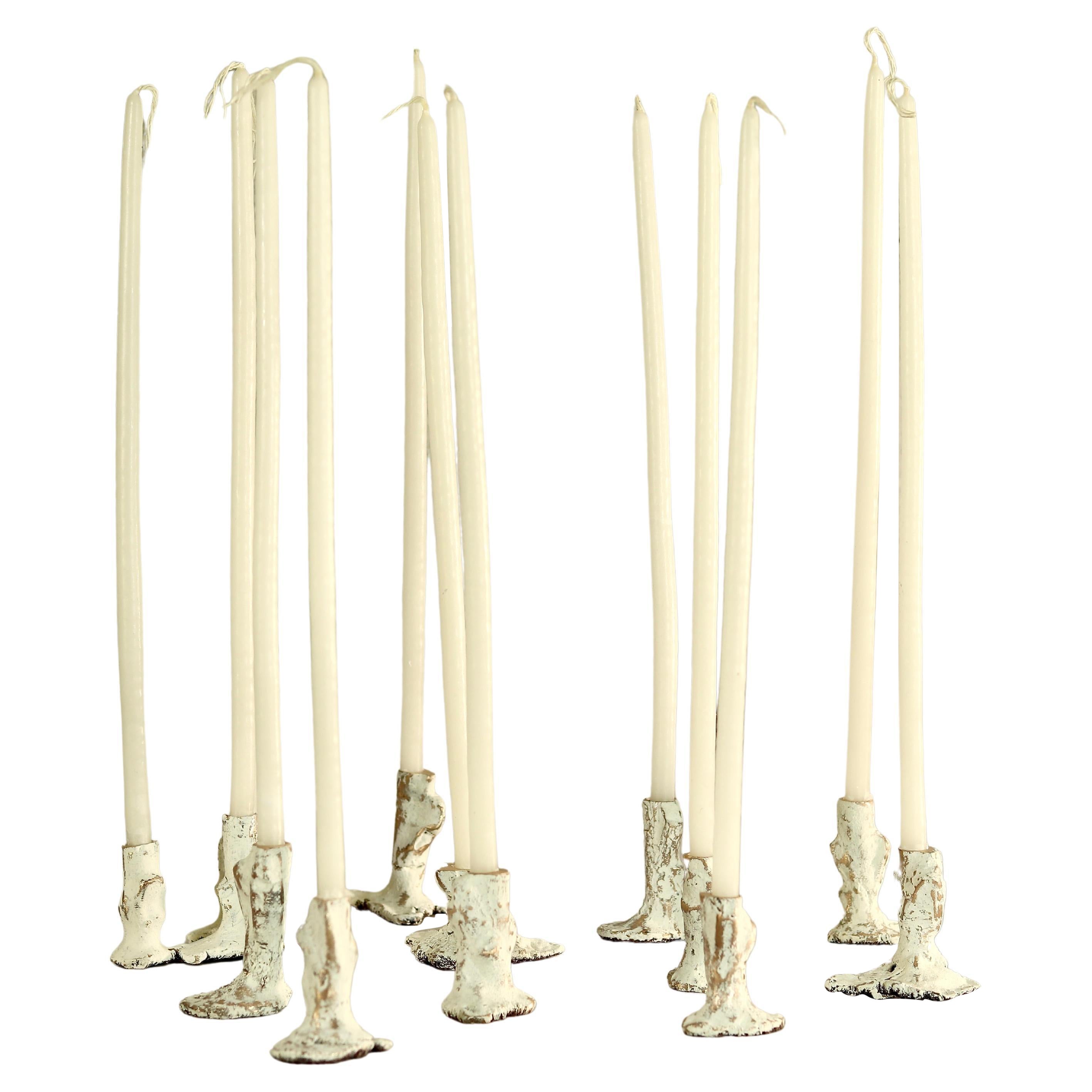 Lot de 12 bougeoirs sculpturaux en bronze d'art contemporain par Samuel Costantini en vente