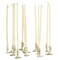 Set of 12 Bronze Sculptural Contemporary Art Candleholders by Samuel Costantini