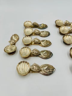 Set of 12, Buccellati Style Italian Silvered Fish / Shell Form Individual Salts