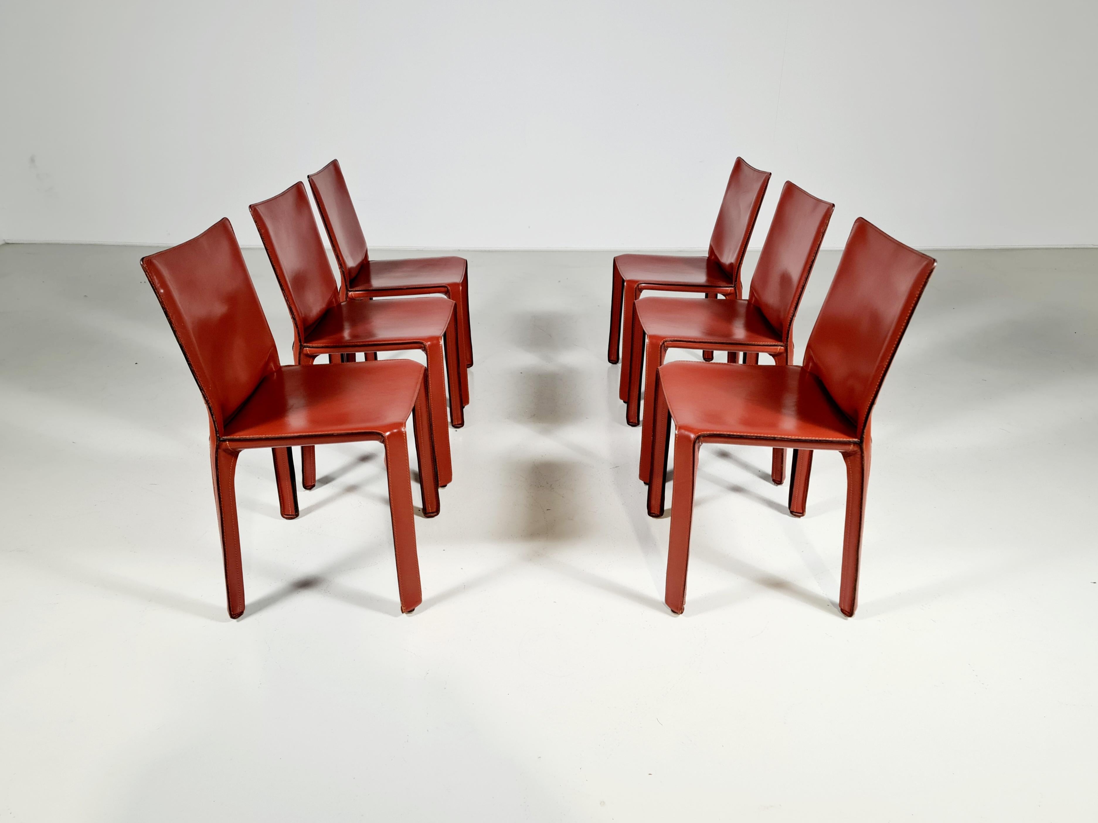 Italian Set of 12 CAB 412 Chairs by Mario Bellini for Cassina, 1980