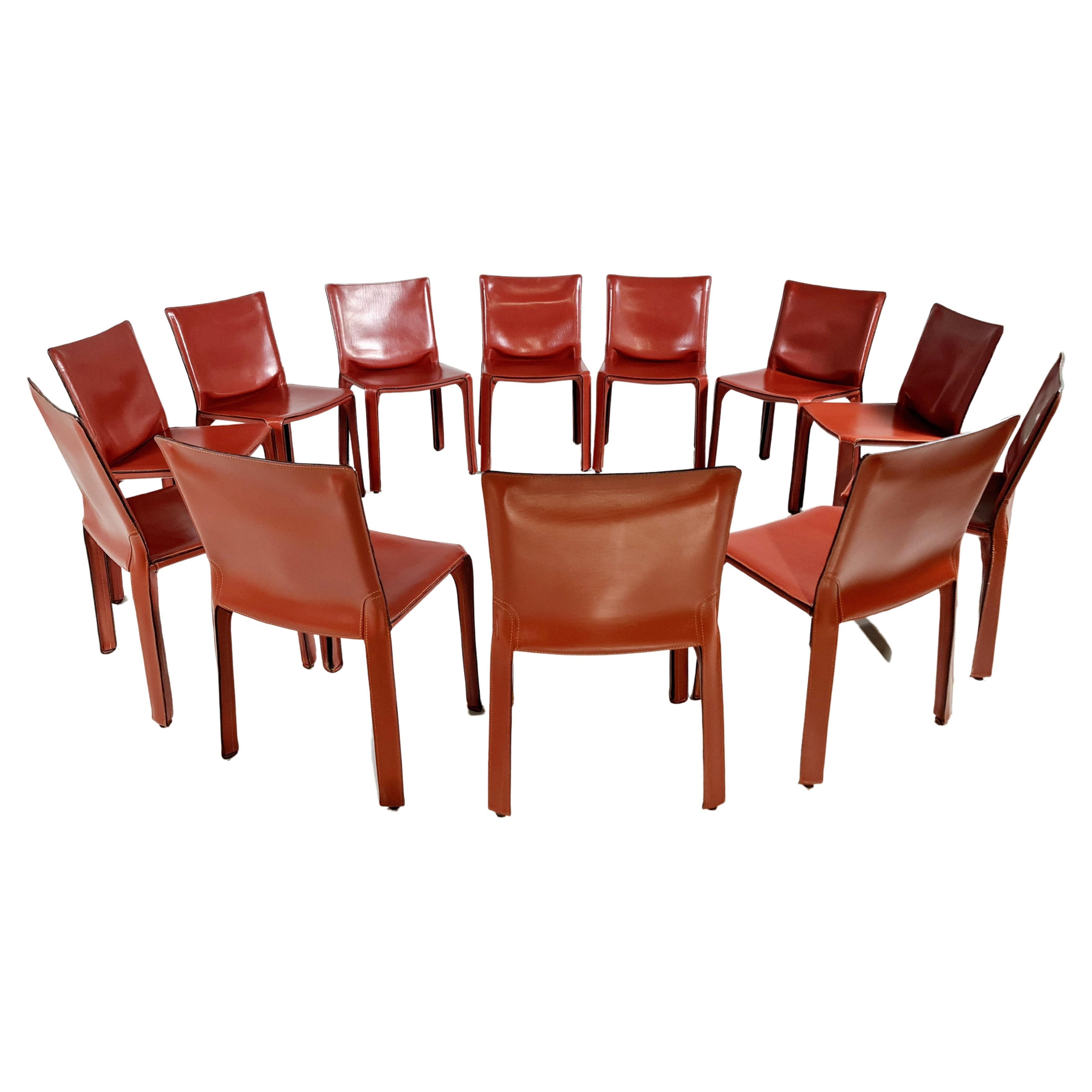 Set of 12 CAB 412 Chairs by Mario Bellini for Cassina, 1980