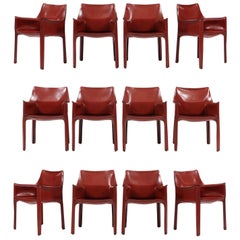 Set of 12 CAB Chairs by Mario Bellini