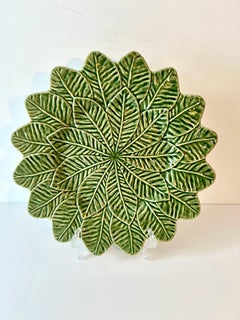 Set of 12 Cabbage Green Bordallo Portugal 13 inch Chargers