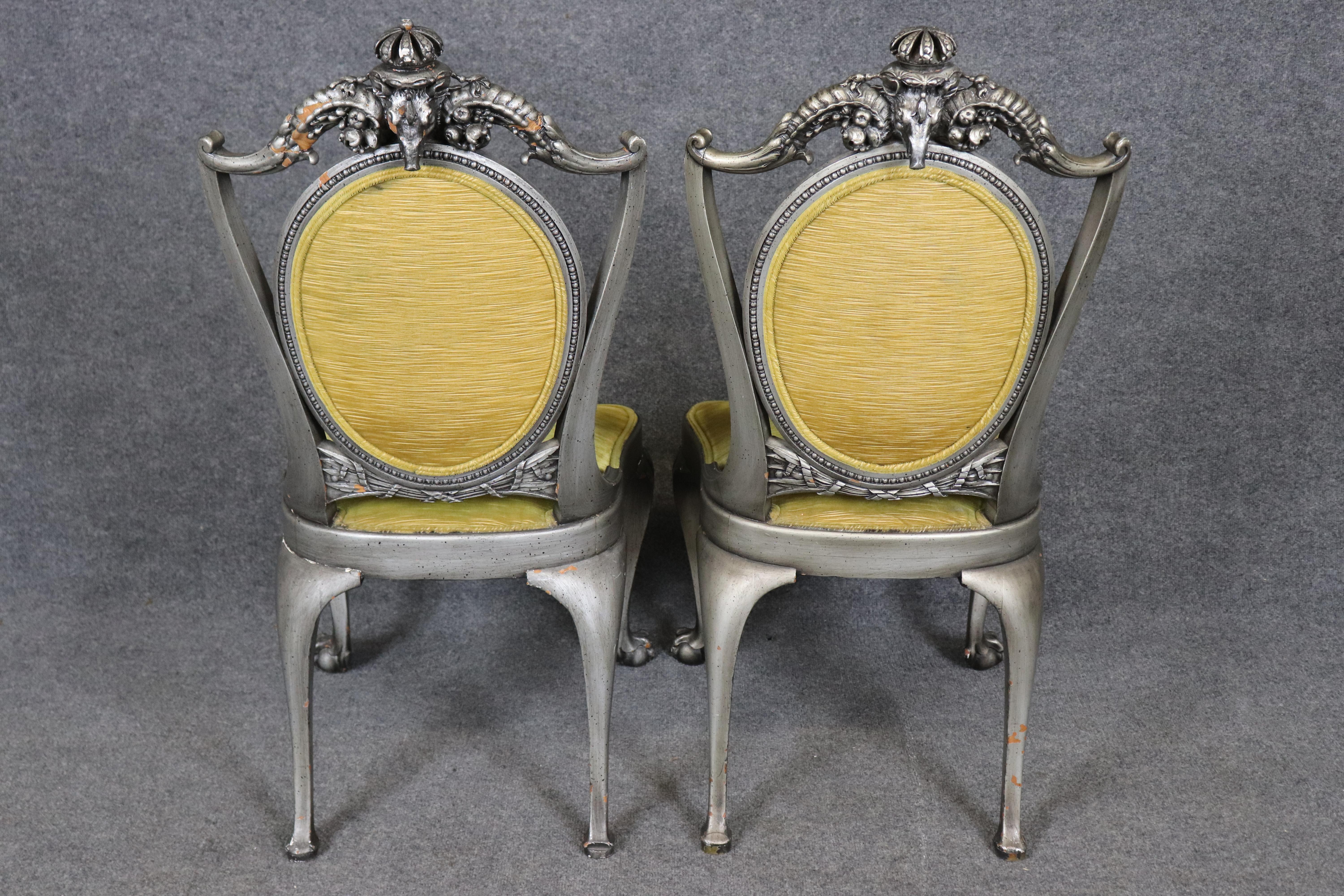 Set of 12 Caned Ball and Claw English Armoreal Dining Chairs For Sale 1