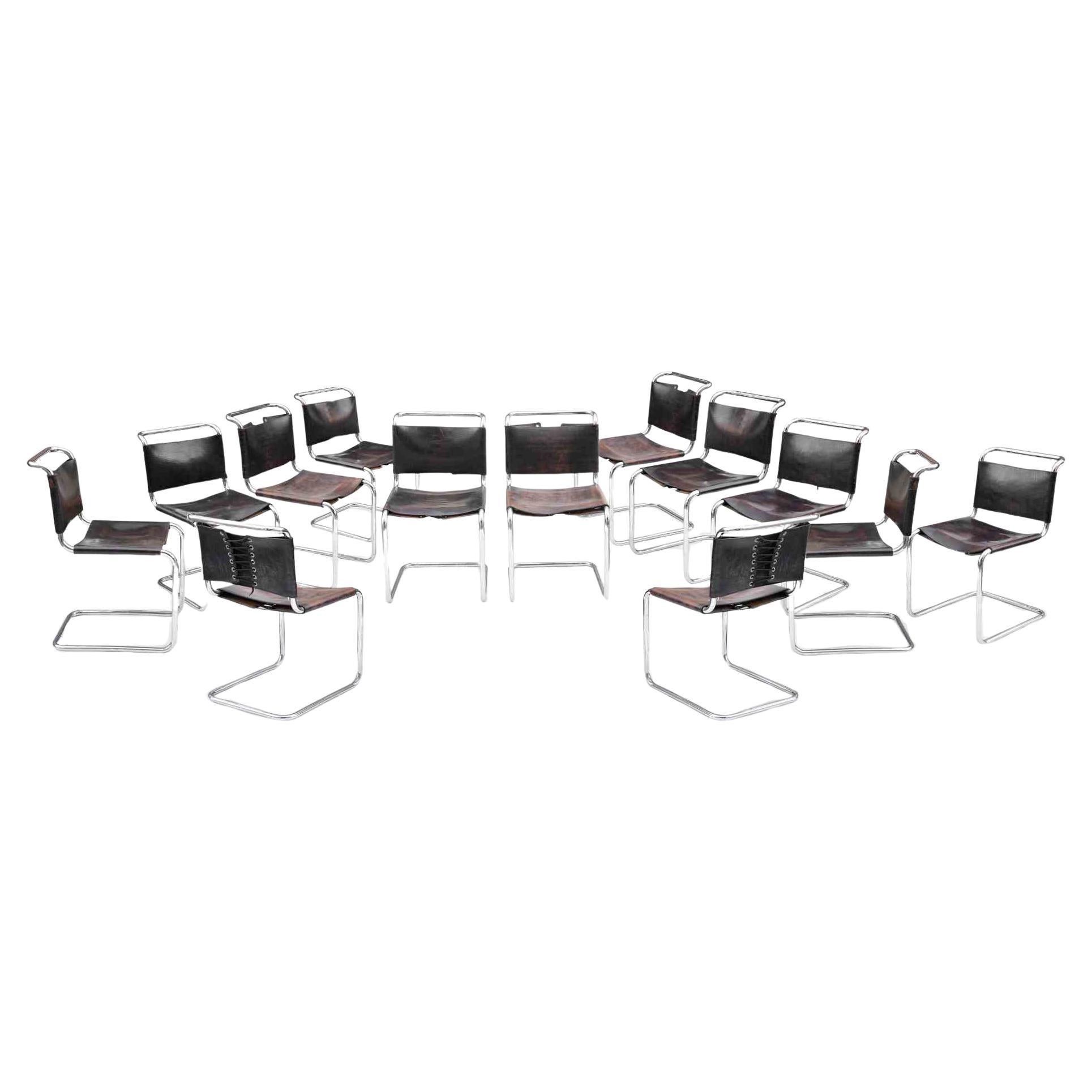 Set of 12 Cantilever S33 Chairs for Gavina by Mart Stam, Italy 1960s