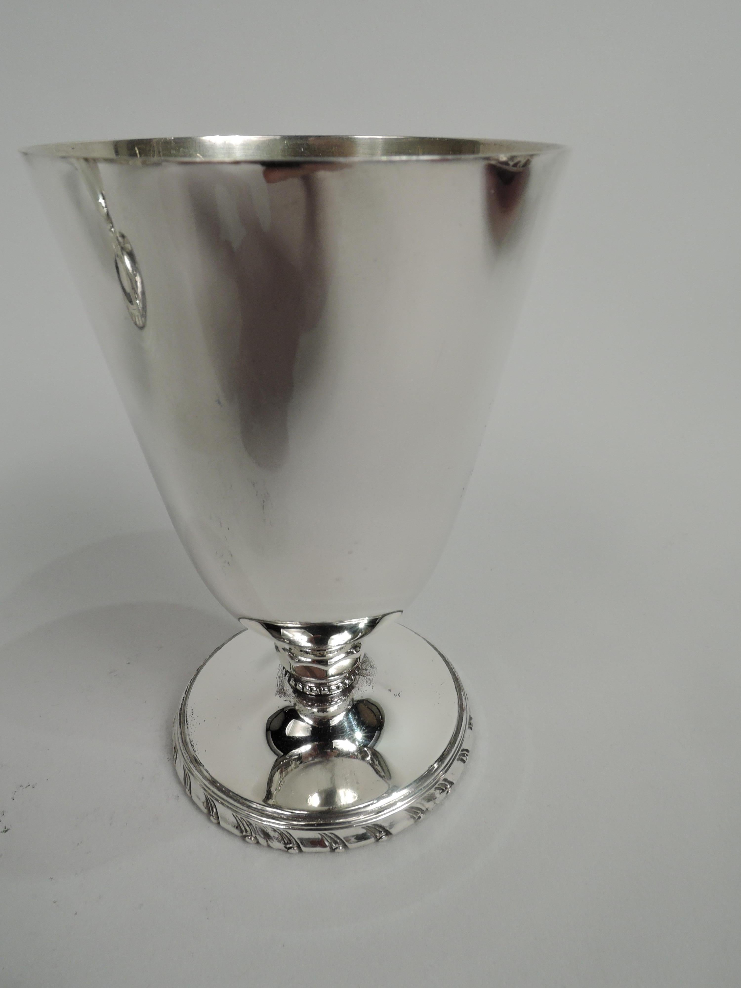 Mid-Century Modern Set of 12 Cartier Midcentury Classical Sterling Silver Aperitif Cups