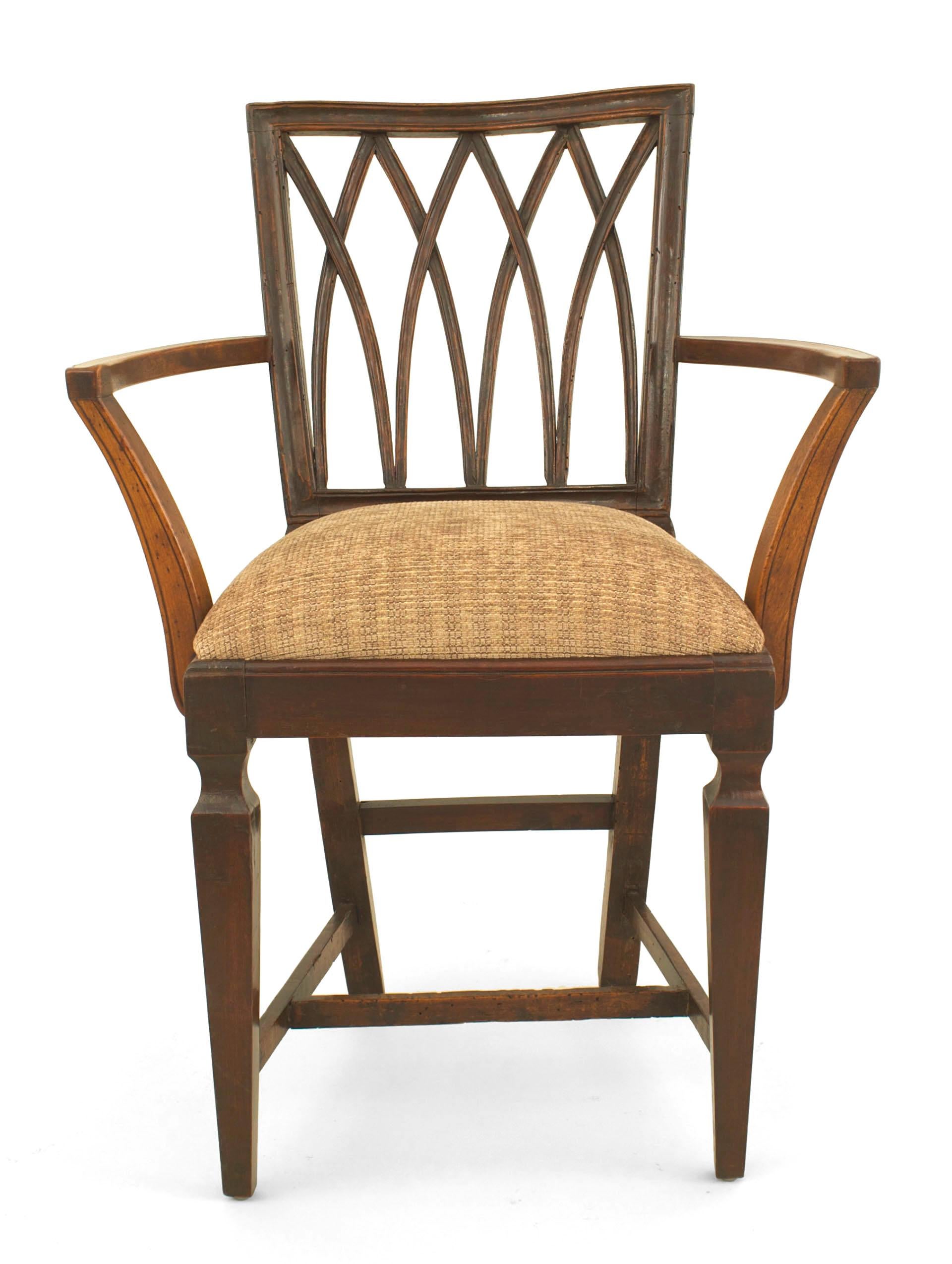 Set of 12 English Country Walnut Chairs In Good Condition In New York, NY