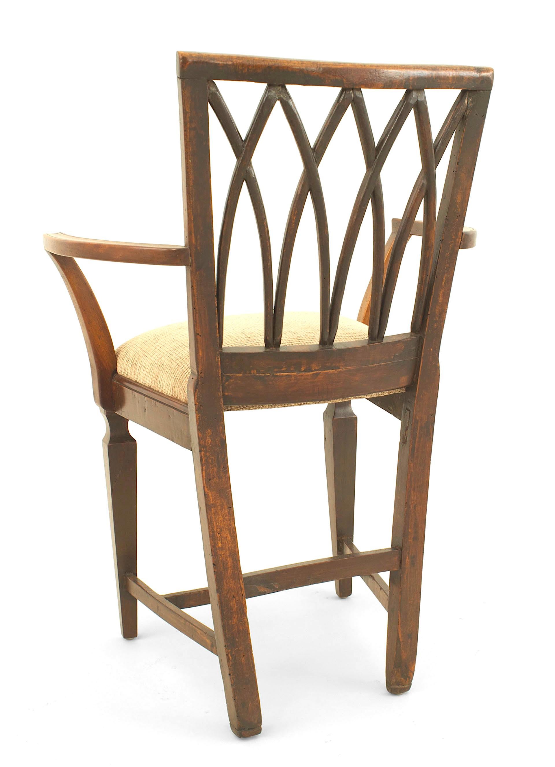 18th Century Set of 12 English Country Walnut Chairs