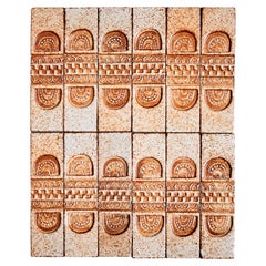 Set of 12 ceramic tiles by Roger Capron, France - 1970s 