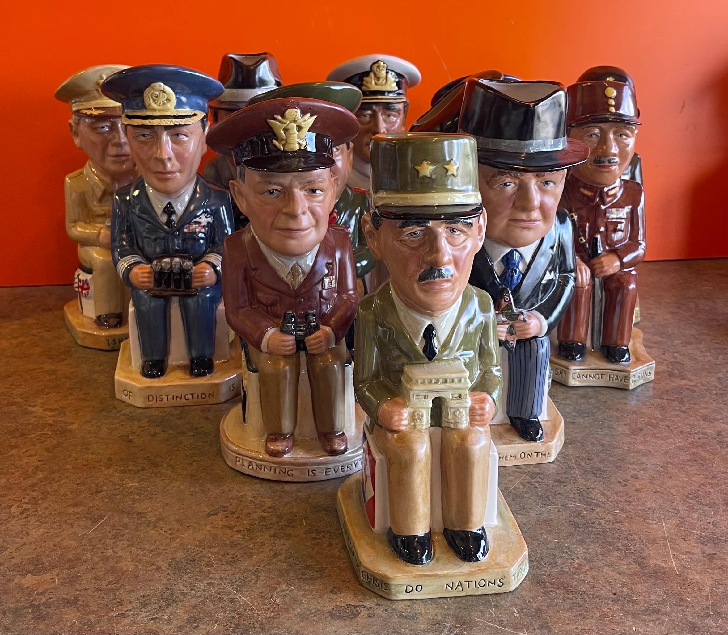 Set of 12 Ceramic Toby Jugs World War ii Allied Leaders Collection by Wilkinson 14