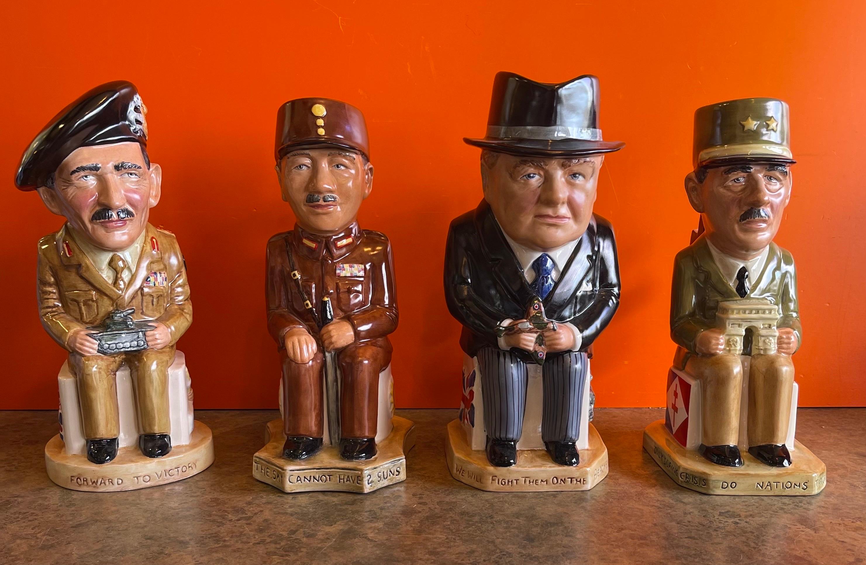 Set of 12 Ceramic Toby Jugs World War ii Allied Leaders Collection by Wilkinson In Good Condition In San Diego, CA