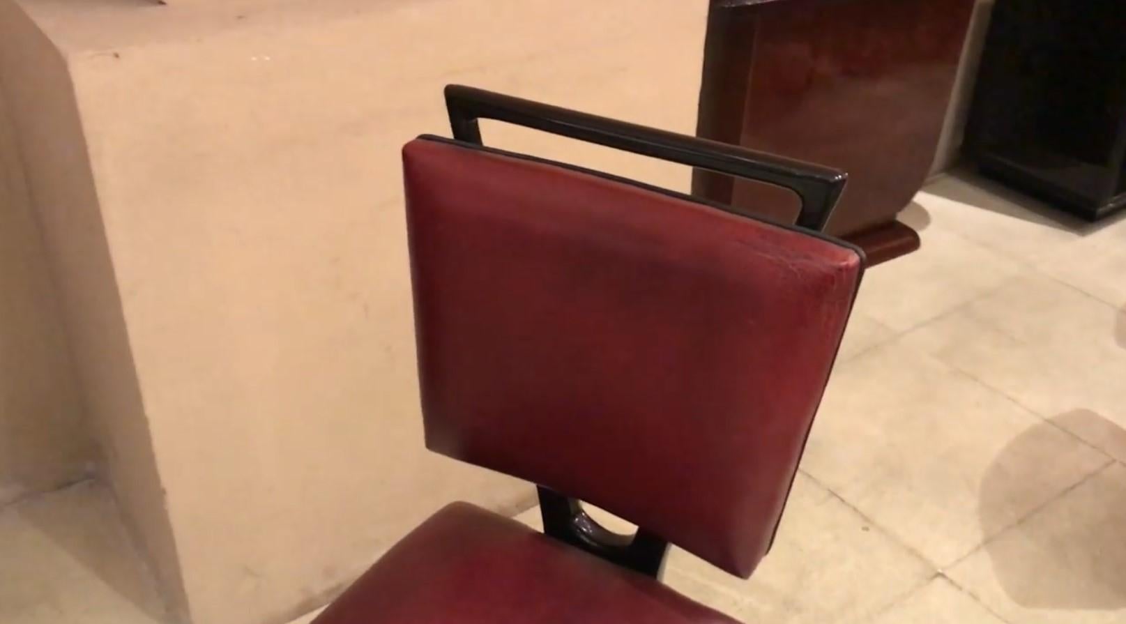 Set of 12 Chairs 50° in Leather and Wood, Italian For Sale 6