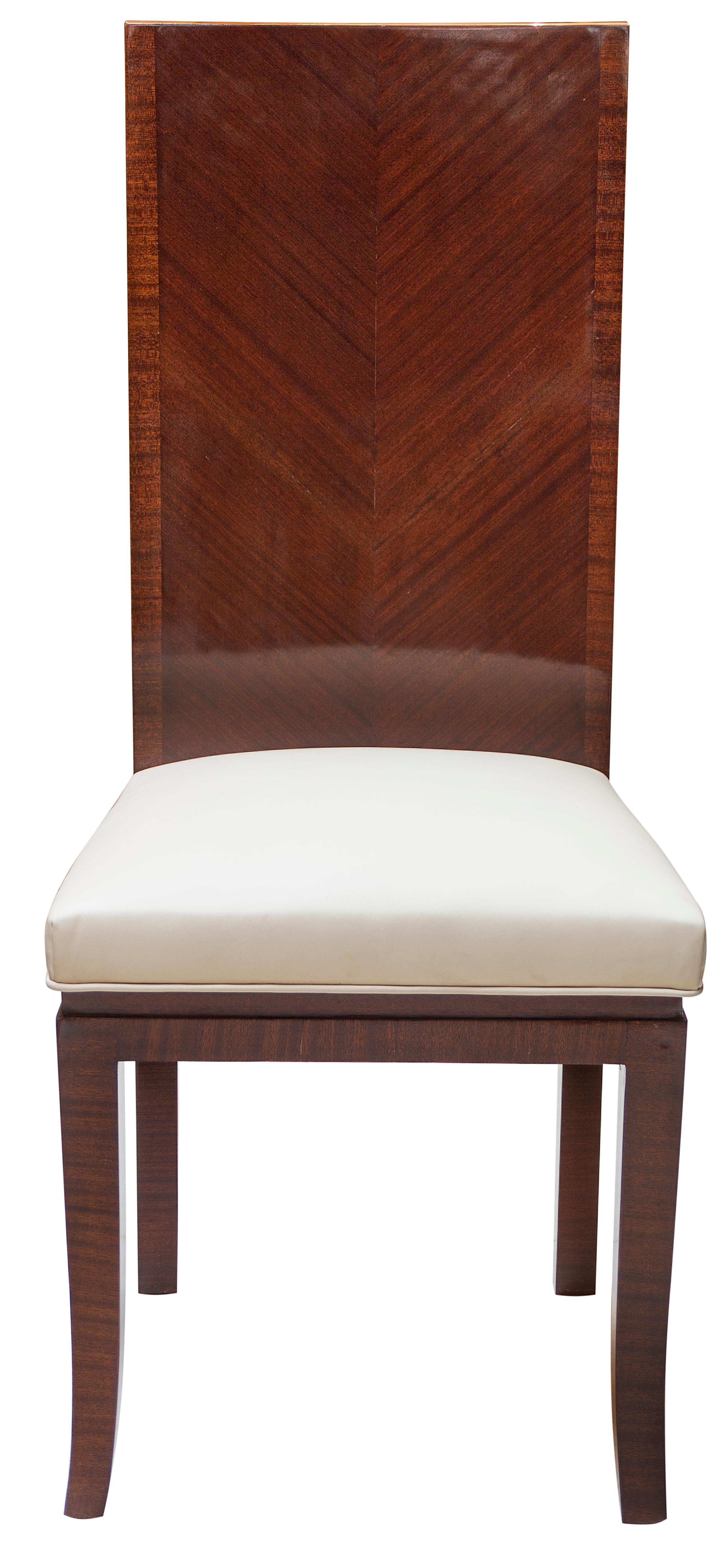 „Set aus 12 Stühlen, Art déco, 1930, Frankreich, aus Leder und Holz im Angebot 1