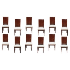 "Set of 12 Chairs Art Deco", 1930, France in Leather and Wood