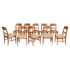 Swedish Midcentury Set of 12 oak dining chairs by Carl Malmsten