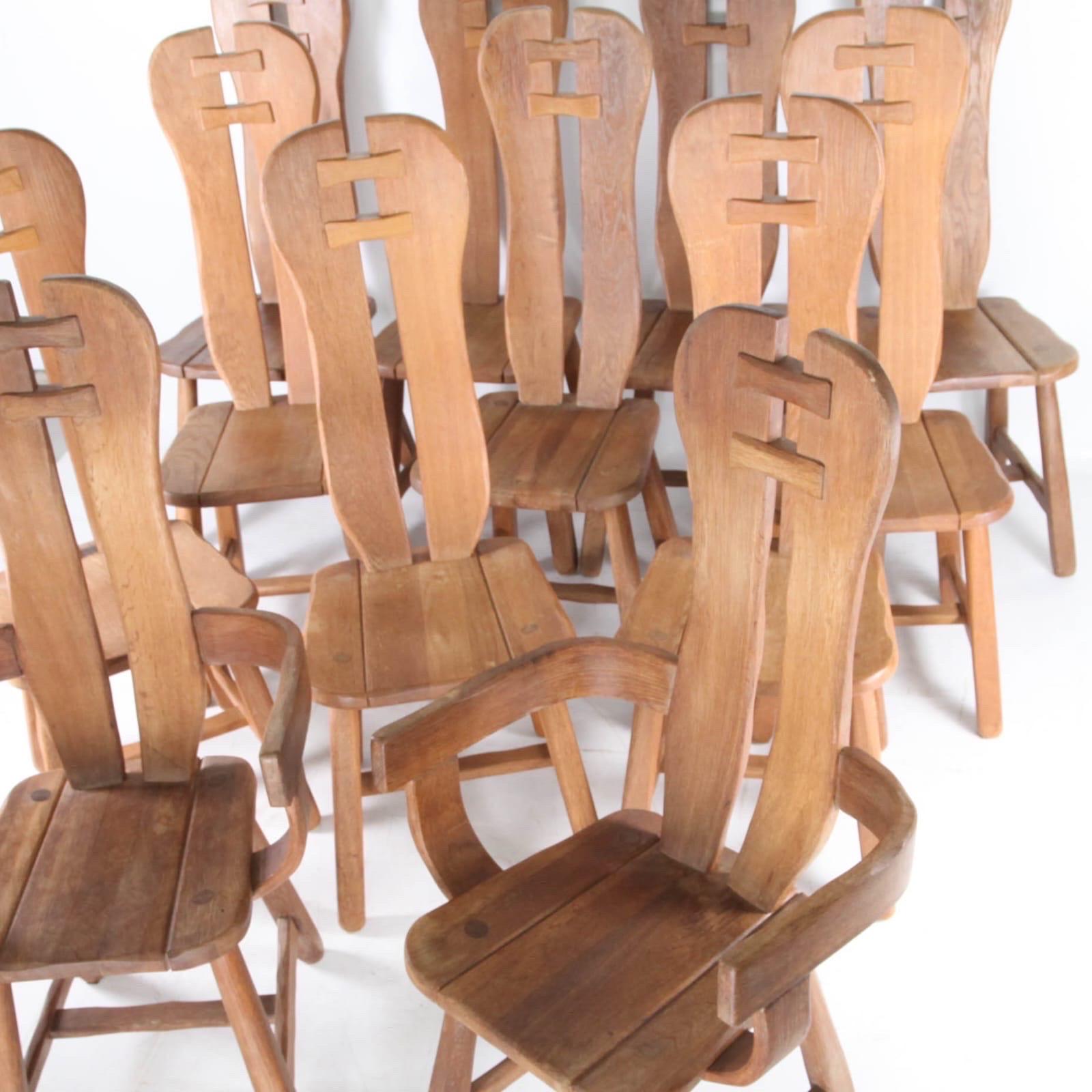 Late 20th Century Set of 12 chairs by DE PUYDT