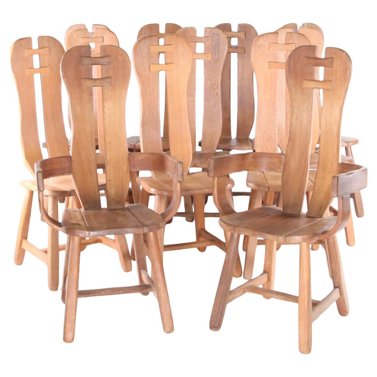 Set of 12 chairs by DE PUYDT For Sale
